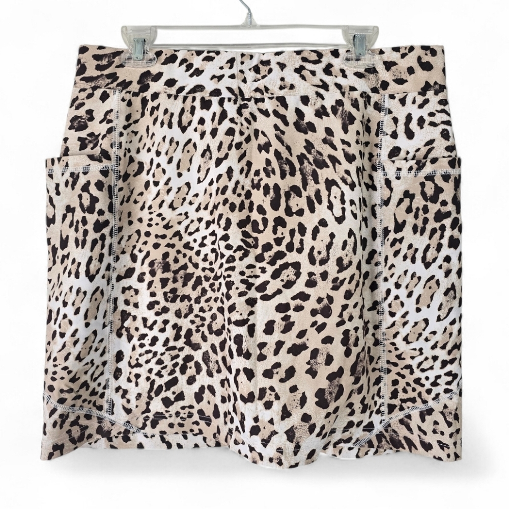 Chico's Zenergy Cheetah Print Athletic Skort 12 Golf Tennis Pickleball
